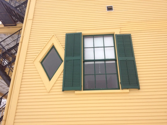 These diamond shaped windows are an interesting feature. 